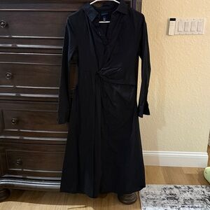 Cotton Black Long-Sleeve Dress